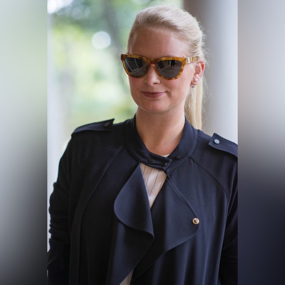 A.L.C Navy Blue Trench Coat Size M - Picture 6 of 9